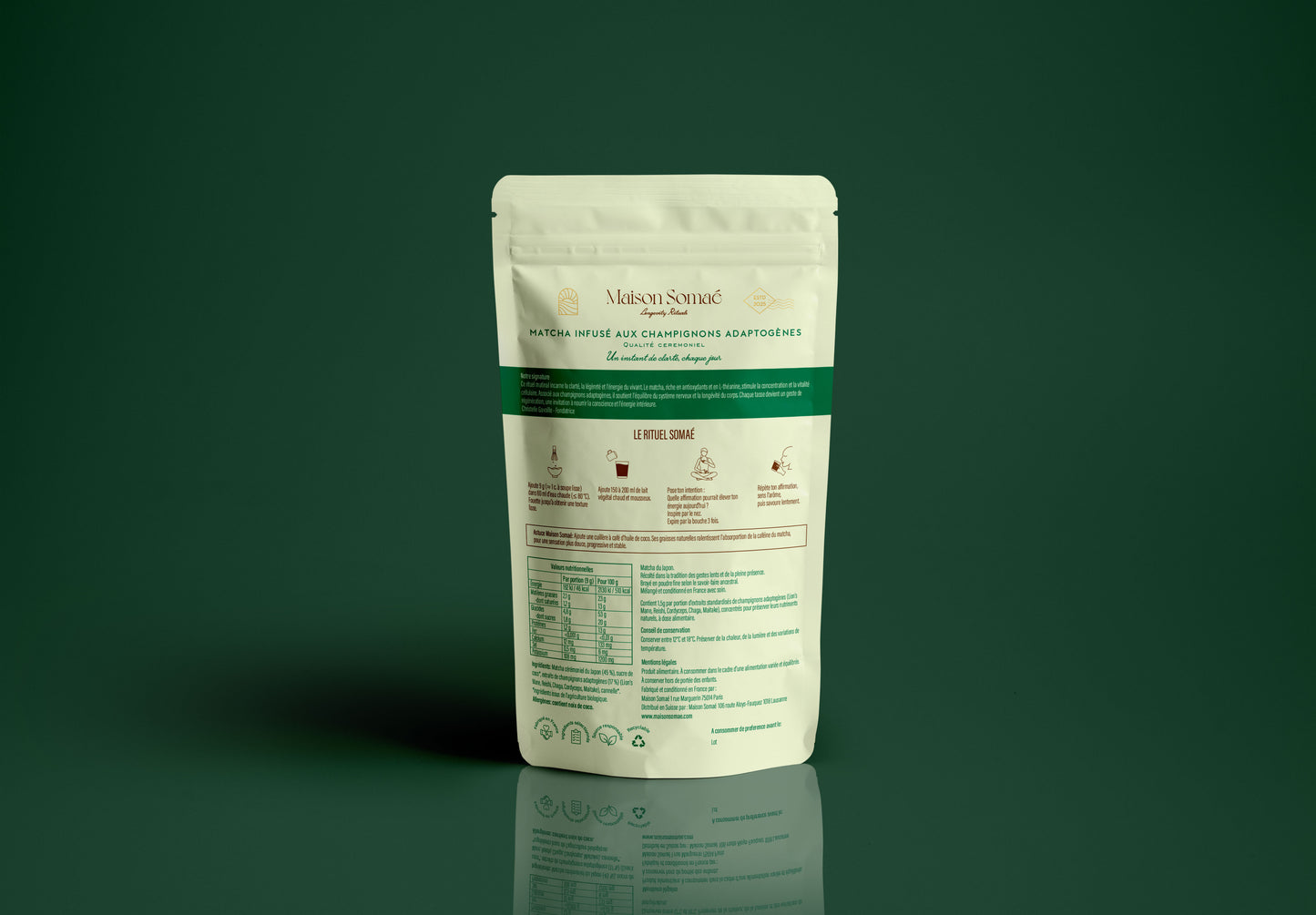 Matcha Premium infusé aux champignons adaptogènes