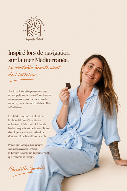 Carrés de collagène au chocolat noir 72%