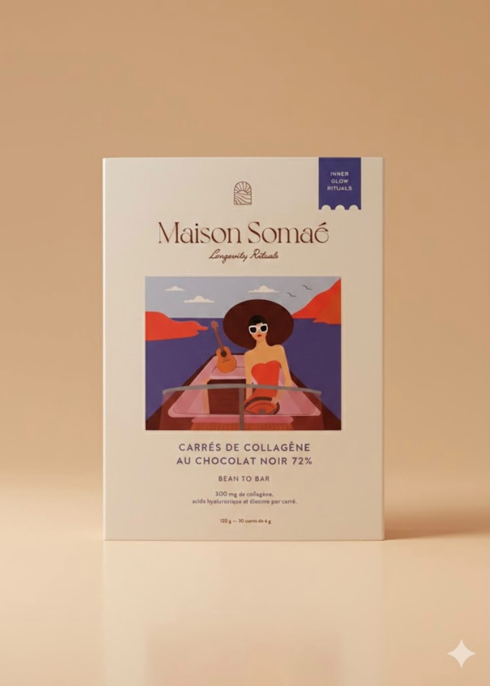 Carrés de collagène au chocolat noir 72%