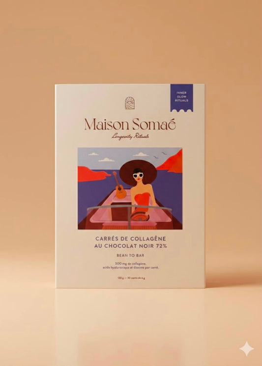 Carrés de collagène au chocolat noir 72%