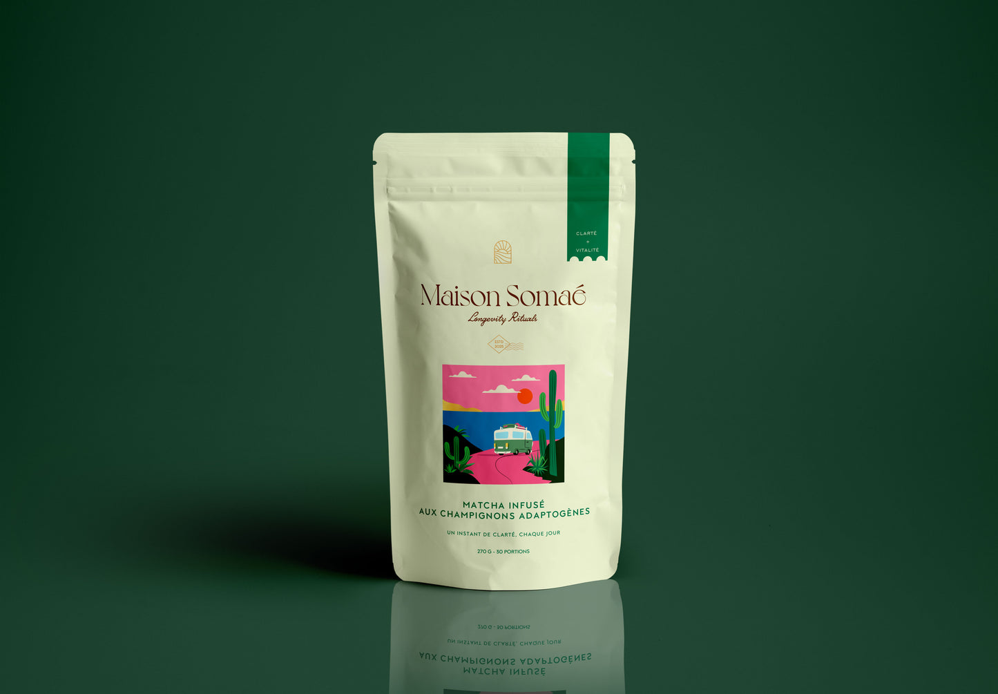 Matcha Premium infusé aux champignons adaptogènes